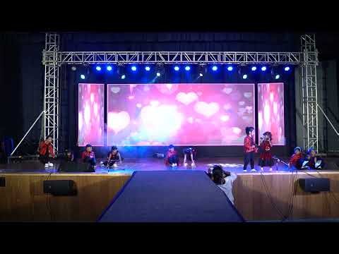 Belakina Kavithe performance by Hulimavu kids at Nruthyam Mahotsava 2025–26.