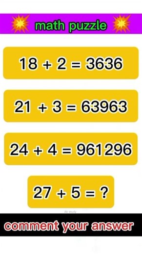 math puzzle 💥/ brain test math puzzle / puzzle question / iq test || #mathspuzzle #logicriddles