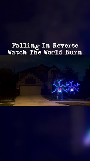 Falling In Reverse - Watch The World Burn. Halloween Light Show @ronnieradke #halloween #lightshow #fallinginreverse. Looking forward to seeing this one in Houston on Thursday!