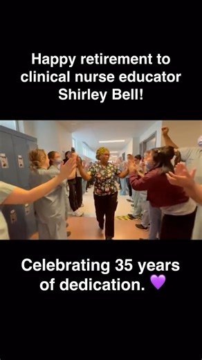 Unity Health Toronto on Instagram: "Celebrating Shirley Bell! 🎉 After more than 35 years of inspiring nurses and shaping patient care, Shirley is retiring from her role as clinical nurse educator at St. Michael’s Hospital. Her dedication, love for teaching, and commitment to compassionate, collaborative, and patient-centred care have made an impact and inspired generations of nurses — truly reflecting the values of Unity Health Toronto. 💜 Join us in honoring Shirley’s incredible career and wis