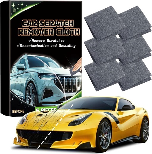 Car Scratches Remover,6 Pack 2025 Nano Sparkle Cloth for Car Scratches Multi-Purpose Nano Magic Cloth Easy to Repai
