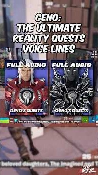 ALL VOICE LINES OF GENO'S QUESTS ON FORTNITE! #fortnite #fortniteoverride #fortnitegeno