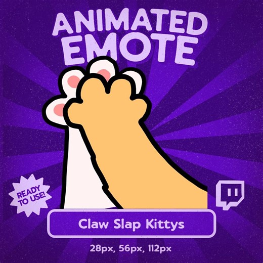 Kawaii Cat Paw Slap Animated Emote: Twitch/discord Kitty High Five GIF - Etsy