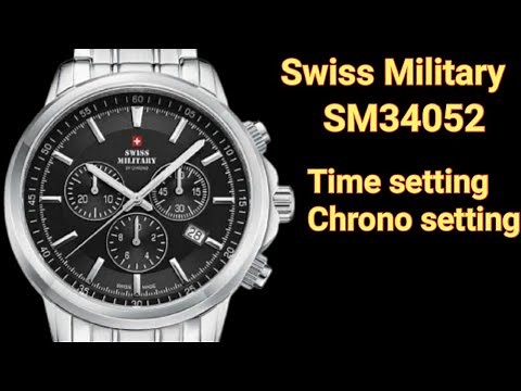 How to set time and chrono on Swiss Military SM34052 | TrendWatchLab | Swiss watch