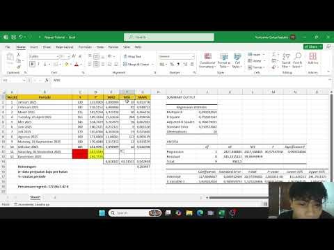 PERHITUNGAN ALGORITMA FORECASTING MENGGUNAKAN METODE REGRESI LINEAR DENGAN EXCEL DAN RAPIDMINER