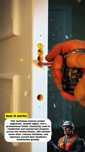 Perfect Door Lock Hole Drilling Using a Hole Saw | Clean & Accurate Installation