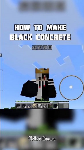Black Concrete Recipe Minecraft | How to make Concrete in Minecraft #mcpe #minecraftshorts