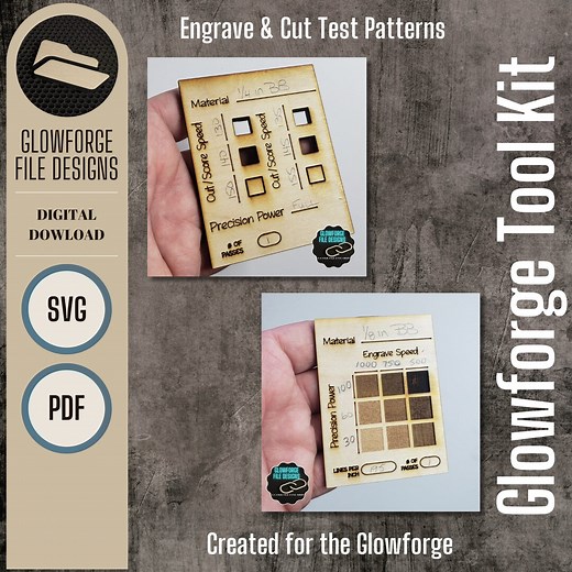 Glowforge Test File, Glowforge Laser Cut Test File, Glowforge Laser Engrave Test File, Glowforge SVG, Digital File, Glowforge Tested - Etsy