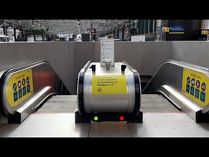 Glasgow, Scotland. 4x KONE Escalator ride at Glasgow Central Railway Station Low Level Platforms