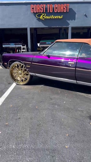 Candy purple 73 Chevy vert on gold 28” Forgiatos