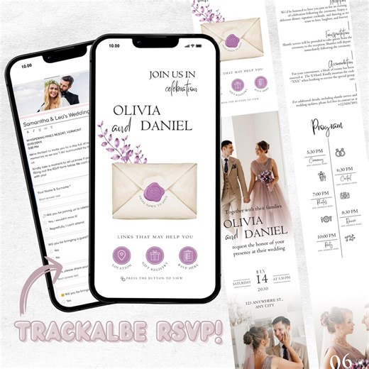 Whimsical Doodle Wedding Evite, Hand Drawn Mobile Invitation With RSVP Links, Editable Canva Template - Etsy