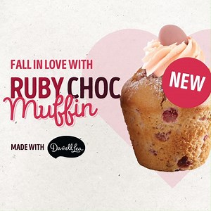 3.9K views · 109 reactions | MEET RUBY! The new pink chocolate, now at Muffin Break, made by Darrell Lea. There’s a new star in town. Meet Ruby, the fourth flavour of chocolate! This delicious, naturally pink chocolate is the first natural new flavour in 80 years and has taken the world by storm. Learn more about this delicious creation: https://muffinbreak.com.au/news/muffin-break-february-muffin/ #rubychocolate #muffinbreak #darrelllea | Muffin Break | Facebook