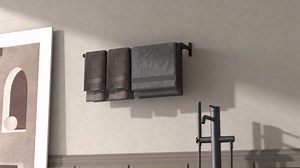 Taaji Double Towel Bar, 24 Inch Towel Rack for Bathroom Towel Rod, Stainless Steel Double Towel Holder Long Bar, Bathroom Hand Towel Hanger Wall Mounted, Matte Black