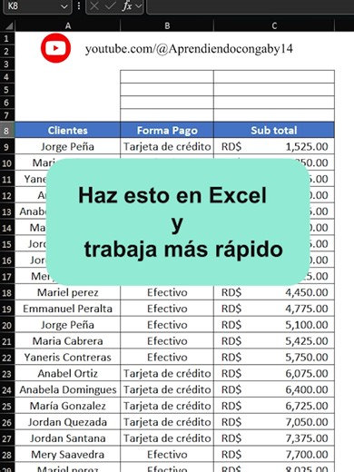 Haz esto en Excel y trabaja más rápido. Sígueme y activa las notificaciones 🔔. Tu apoyo marca la diferencia y me ayuda a seguir creando contenido para ti. #Excel #ExcelTips #ExcelTricks #AprenderExcel #ExcelAvanzado #ExcelBasico #HojasDeCalculo #FormulasExcel #MacrosExcel #TablasDinamicas #DataAnalysis #Productividad #Ofimatica #TrabajoInteligente #TrucosDeExcel #ExcelParaTodos #ExcelTutorial