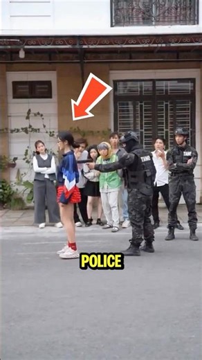 A girl is challenging the police. #shorts #challenge