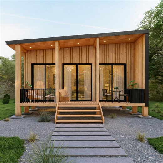 Small Cabin House Plan PDF – Modern 1 Bedroom Tiny Home Blueprint - Etsy UK