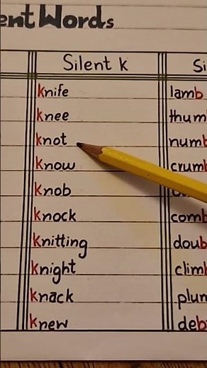 silent letter k | silent k