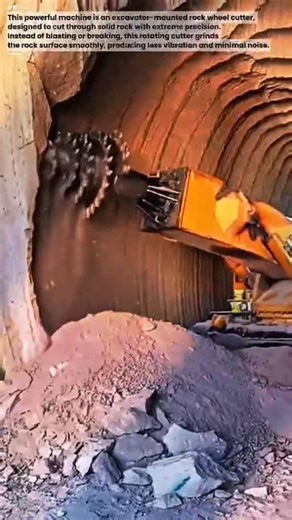 Excavator Rock Wheel Cutter Destroying Solid Stone! #shorts