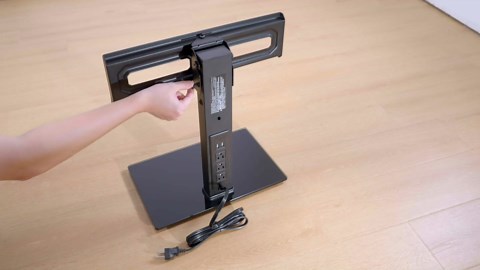 Perlegear Universal Swivel TV Stand with Power Outlet, Tabletop TV Stand for 32–60,65 Inch TVs up to 88 lbs, Tempered Glass TV Mount Stand Base with Height Adjustment, Tilt, Max VESA 400x400mm,PGTVS27