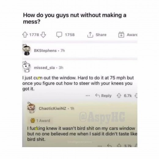 Nutting Without a Mess #voiceacting #memes #reddit #cum #birdshit