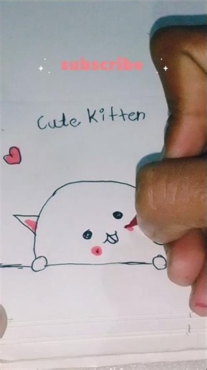 cute kitten drawing so simple and easy drawing aesthetic drawing#youtubeshorts #trending short
