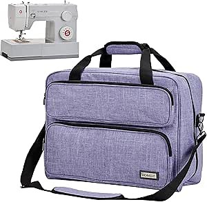 HOMEST Sewing Machine Carrying Case, Universal Tote Bag with Shoulder Strap Compatible with Singer, Brother, Janome, Purple (Patent Design)