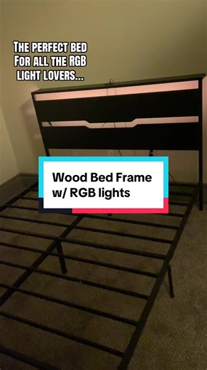 Budget-Friendly Wood Bed Frame with RGB Lights