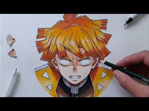 Como dibujar a ZENITSU paso a paso | How to draw ZENITSU - Kimetsu No Yaiba