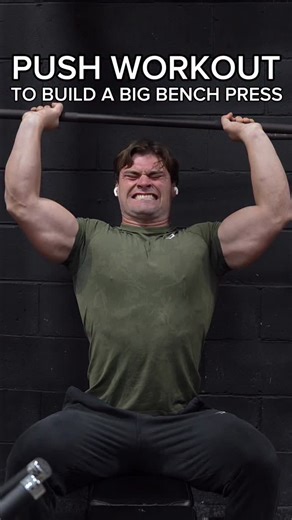 Dylan Shannon on Instagram: "Push Workout P1. Smith Machine Throws 2x5 @40% 1RM P2. Bench Isometric Hold x10 Seconds @120% 1RM 1. Bench Press 92% x3-4, 88% x5-6, 84% 2x6-8 2. Dips 2x5-7, 1x7-9 3. Seated Pin Press 2x5-7, 1x7-9 4. Pec Dec 2x8-10 5. Single Arm Lateral Raises 3x8-10 6. Cable French Press 3x8-10 Shoutout @justin.zimmer61 for the smith machine throw and heavy iso hold primer before benching. Bench was moving today. Basing the percentages off of my current training max of 380. @rawnutr