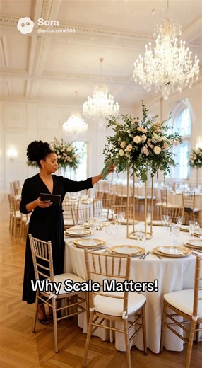 Why scale matters: A grand ballroom doesn’t need “more.” It needs the right proportion. And an intimate ceremony doesn’t need “less.” It needs the right focus. Good décor fills space. Great décor understands scale. Because luxury lives in what feels balanced—centerpiece height, aisle width, candle density, floral placement, and how the room holds your guests without swallowing them. #LuxuryWeddingDesign #IntentionalWeddingDecor #ScaleAndProportion #GuestExperienceDesign #WeddingPlannerExpert