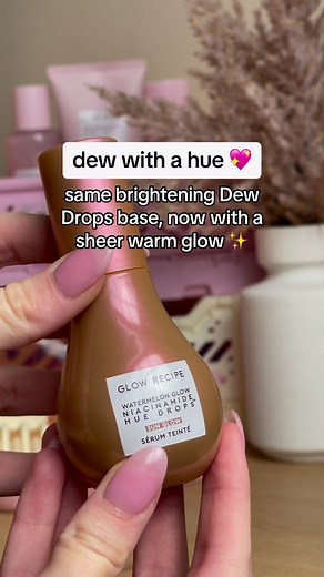 The secrets out! Our Watermelon Glow Niacinamide Hue Drops are here! This clinically effective serum provides a sheer tint that evens out skin tone with a warm glow, while niacinamide helps to brighten skin over time 🍉✨ | Glow Recipe