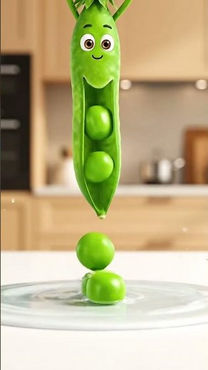 Peas Falling Into Water |🌱💧Satisfying Water Splash Animation #viralvideo#funnyfruit #tiktoktrend