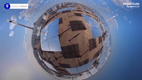 World's first dual-tower solar-thermal plant launched in China's Gobi Desert