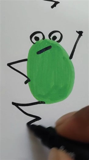 How to Draw Cute Frogs from Blobs! 🐸 | Easy Marker Doodle Hack #howtodraw #cuteart #markers