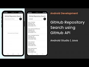 GitHub Repository Search using GitHub Search API (JSON parsing) | Android Studio | Java PART 2