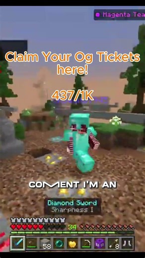 Claim Your OG Tickets Here! #usethissound #supportsmallcreators #mincraftpvp #thehiveskywars