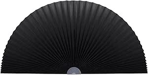 Arch Window Shade,Light Filtering Pleated Shade,Half Circle Fabric Blinds Room Darkening Shades Easy Install Blinds Semi Circle Window Cover (Black, 36" W x 18" H)