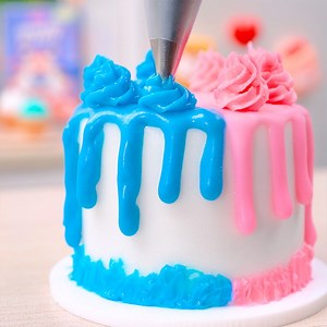 Miniature Blue Pink Birthday Cake | Teeny Cakes