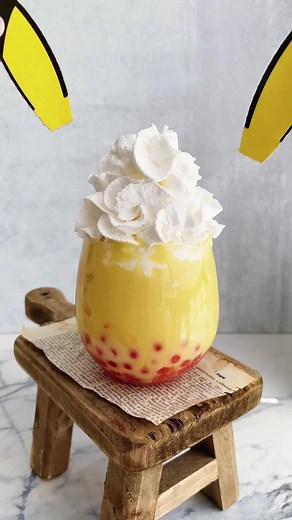 make a pikachu milk tea with me ⚡️ #pikachu #pokemon #bubbletea #boba | Between Spoonfuls