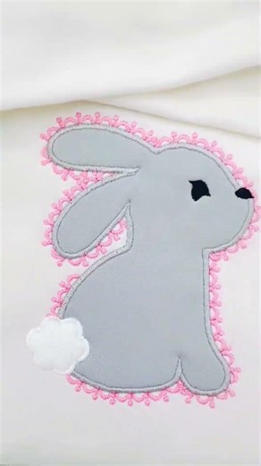 Easter Bunny Lace Edge Applique #easterbunny #laceedge #appliquedesign