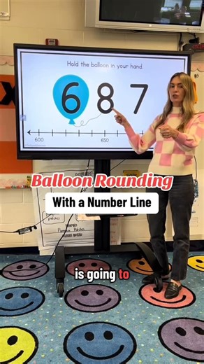 Paige | The Eppich Classroom | Balloon Rounding w/ a Number Line 🎈 This balloon visual component has helped students tremendously who need an extra visual when it comes... | Instagram