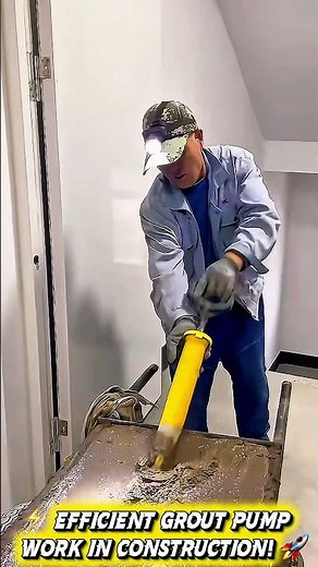 ⚡ Efficient Grout Pump Work in Construction! #skills #works #construction #building