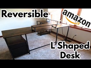 Furologee Reversible Computer Desk - L Shaped Customizable Desk with Power Outlet