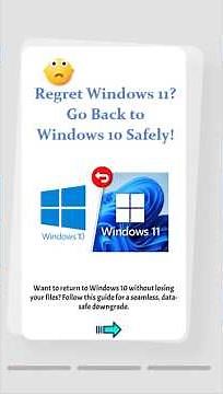 Downgrade to Windows 10 Without Losing Your Files#windows11updates #windows10 #windows10tips