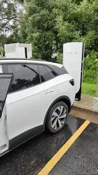 How to charge your Volkswagen ID 4 at a Tesla charger #evcharge #tesla #evroadtrip #vwelectric #ev