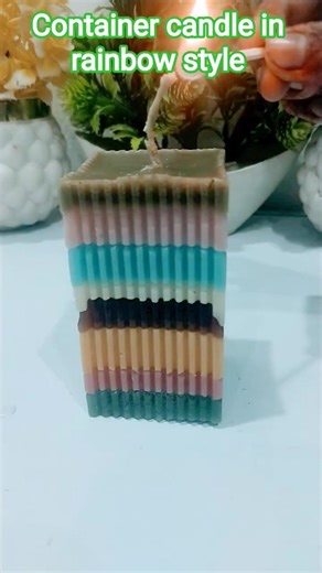 how to make a rainbow 🌈 candle 🕯️ step by step with Huma candles 🌈#rainbowcandle#shorts
