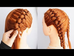 Easy & Cute Two Braids Hairstyle For School | Dutch Braid Tutorial For Beginners