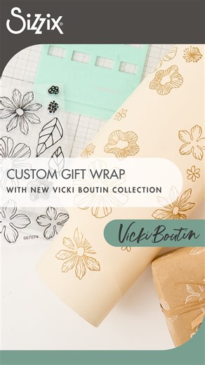 Sizzix on Instagram: "Stamp beyond the edges ✨ Create bespoke stamped gift wrap with ease using the Sizzix Stencil & Stamp Tool, designed with no edges, so you can move seamlessly from small repeats to large-scale patterns. Featuring the new Floral Layers #1 Stamps by @vickiboutin, this technique is perfect for wrapping gifts with a truly handmade touch. 🎁🌸 #Sizzix #VickiBoutin #Crafts #DIYGift"