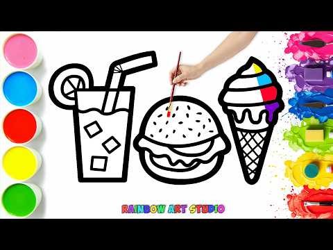 🍦🍔 How To Draw a Super Fun Food Set | Easy Step By Step Tutorial #111