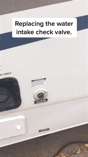 Had to replace my water intake connection due to a bad check valve. @XFasten #rvrepair #rvrepairs #coachmenrv #coachmenfreelander #rvlife #diy #butyltape #checkvalve #xfasten #xfastenbrand